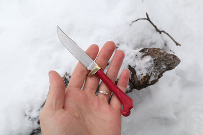 Crimson Bobcat Femur Knife