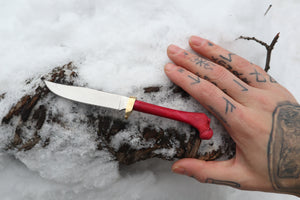 Crimson Bobcat Femur Knife