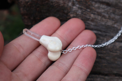 Polydactyl Cat Femur Pendulum with Ouroboros Ring