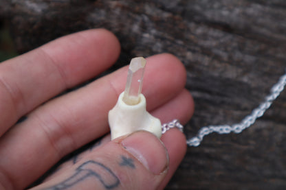 Polydactyl Cat Femur Pendulum with Ouroboros Ring