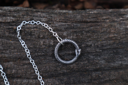 Polydactyl Cat Femur Pendulum with Ouroboros Ring