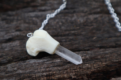 Polydactyl Cat Femur Pendulum with Ouroboros Ring