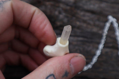 Polydactyl Cat Femur Pendulum with Ouroboros Ring