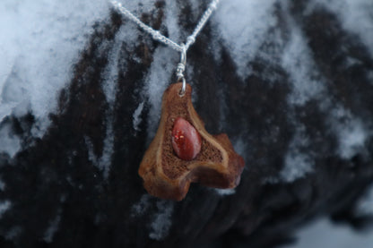 Red Fox Tibia and Sunstone Necklace