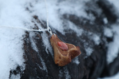 Red Fox Tibia and Sunstone Necklace