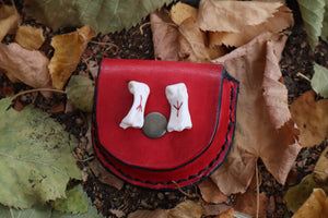 Mountain Lion Bone Divination Set - Red and Black
