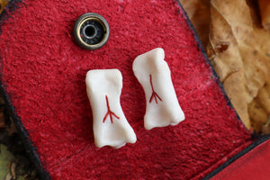 Mountain Lion Bone Divination Set - Red and Black