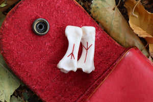 Mountain Lion Bone Divination Set - Red and Yellow