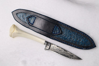 Damascus Whitetail Fawn Eye Knife