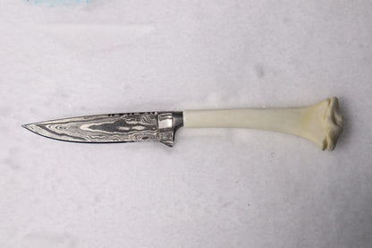 Damascus Whitetail Fawn Eye Knife
