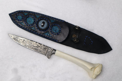 Damascus Whitetail Fawn Eye Knife