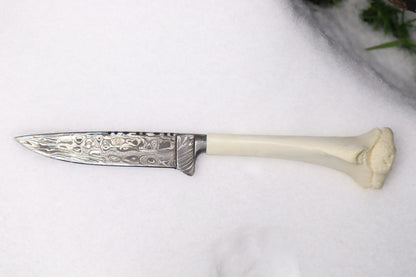 Damascus Whitetail Fawn Eye Knife