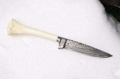 Damascus Whitetail Fawn Eye Knife
