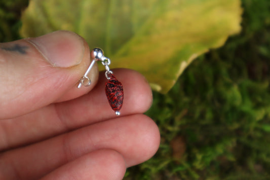Parakeet Heart Earrings - .925 Silver