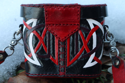 Mountain Lion Bone Younger Futhark Rune Set with Leather Case