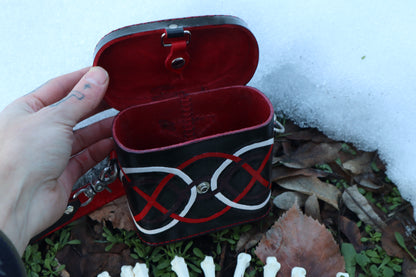 Mountain Lion Bone Younger Futhark Rune Set with Leather Case