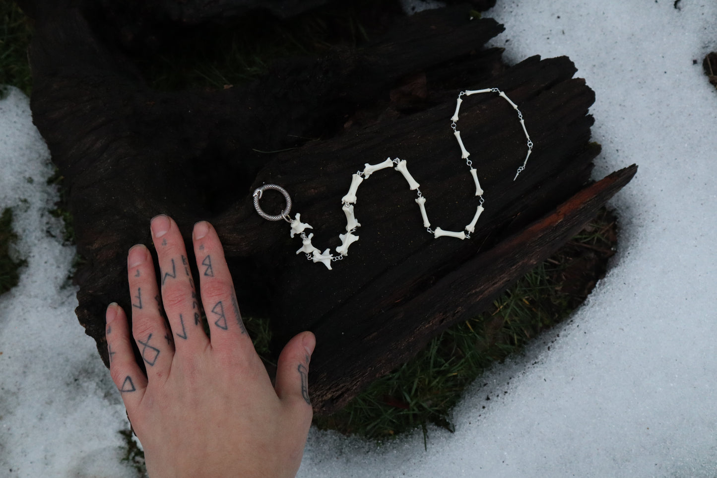 Fluid Red Fox Tail Articulation with Ouroboros Ring