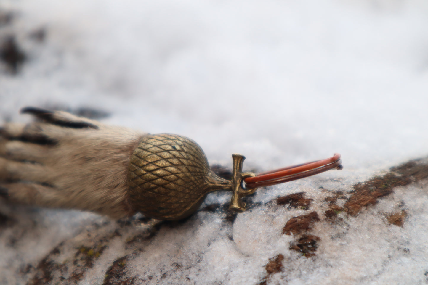 Raccoon Paw Acorn Keychain