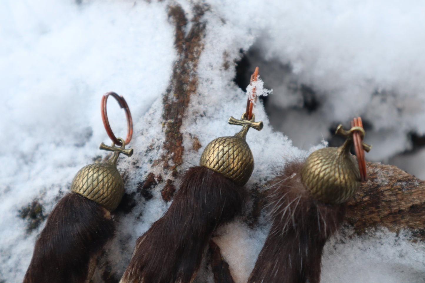 Opossum Paw Acorn Keychain