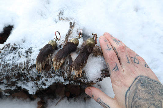 Opossum Paw Acorn Keychain