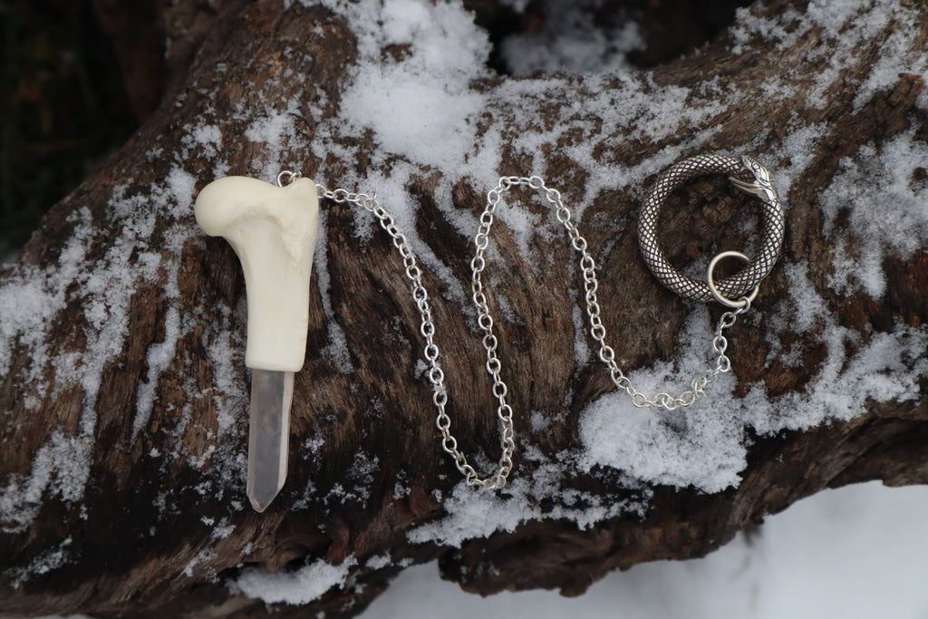 Red Fox Humerus Pendulum with Ouroboros Ring