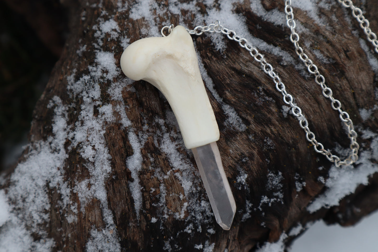 Red Fox Humerus Pendulum with Ouroboros Ring