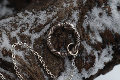 Red Fox Humerus Pendulum with Ouroboros Ring