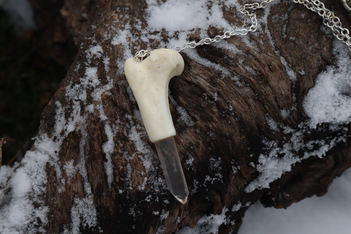 Red Fox Humerus Pendulum with Ouroboros Ring