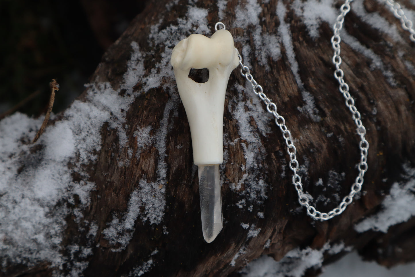Red Fox Humerus Pendulum with Ouroboros Ring