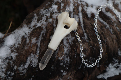 Red Fox Humerus Pendulum with Ouroboros Ring