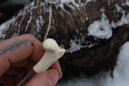 Red Fox Humerus Pendulum with Ouroboros Ring