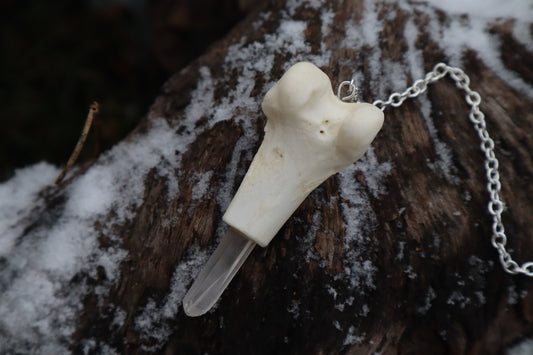 Red Fox Femur Pendulum with Ouroboros Ring