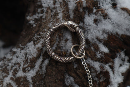 Red Fox Femur Pendulum with Ouroboros Ring