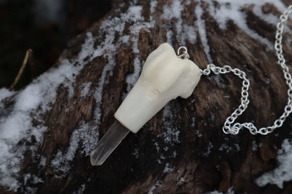 Red Fox Femur Pendulum with Ouroboros Ring