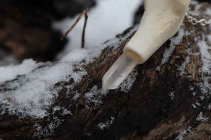 Red Fox Femur Pendulum with Ouroboros Ring