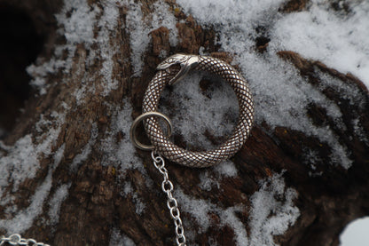 Red Fox Femur Pendulum with Ouroboros Ring