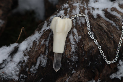 Red Fox Femur Pendulum with Ouroboros Ring