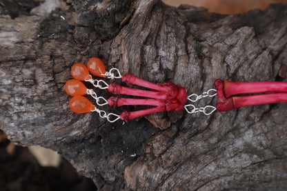 Naturally Stained Kitten Arm Fluid Articulation with Carnelian "Claws"