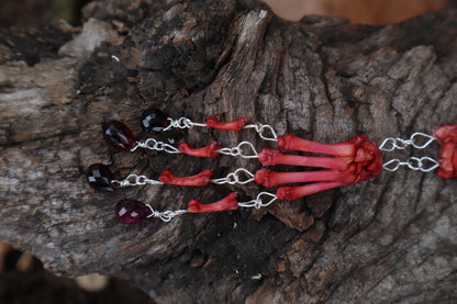 Naturally Stained Kitten Arm Fluid Articulation with Garnet "Claws"