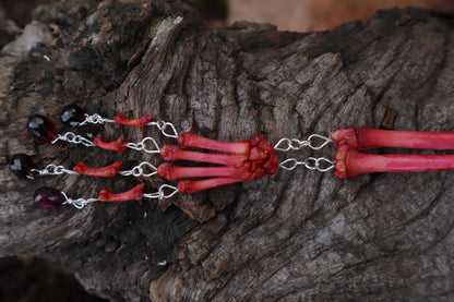 Naturally Stained Kitten Arm Fluid Articulation with Garnet "Claws"