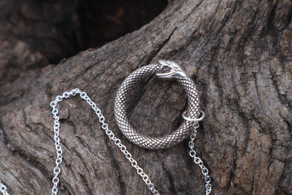 Domestic Cat Humerus Pendulum with Ouroboros Ring