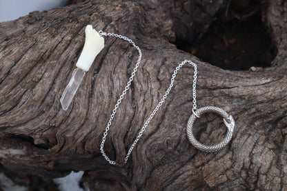 Domestic Cat Tibia Pendulum with Ouroboros Ring