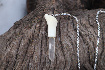 Domestic Cat Tibia Pendulum with Ouroboros Ring