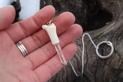 Domestic Cat Tibia Pendulum with Ouroboros Ring