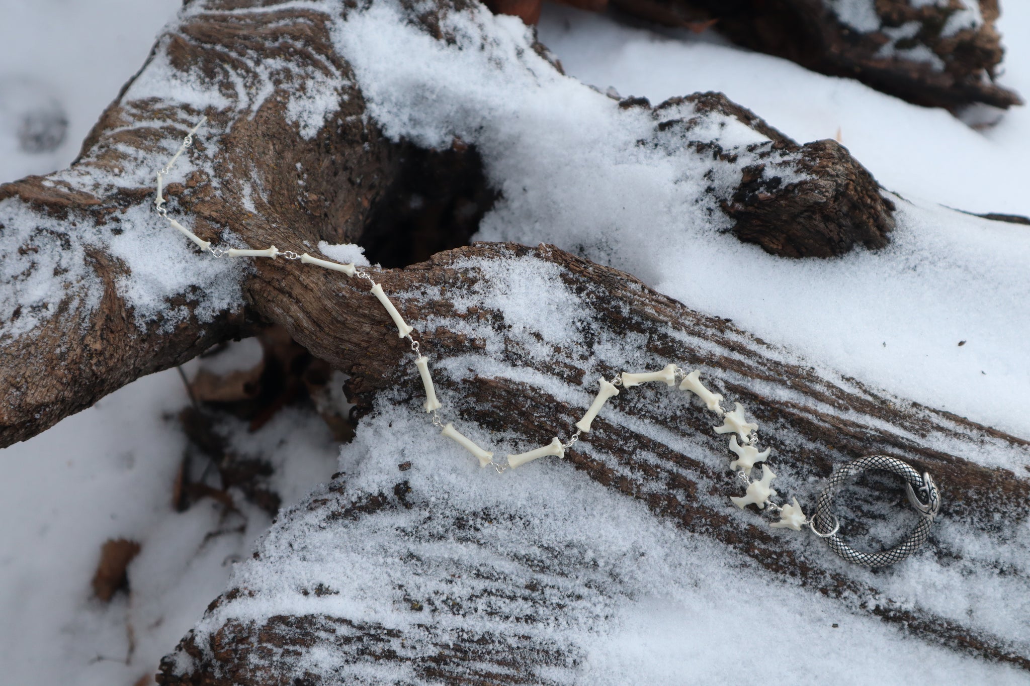 Fluid Pine Marten Tail Articulation with Ouroboros Ring