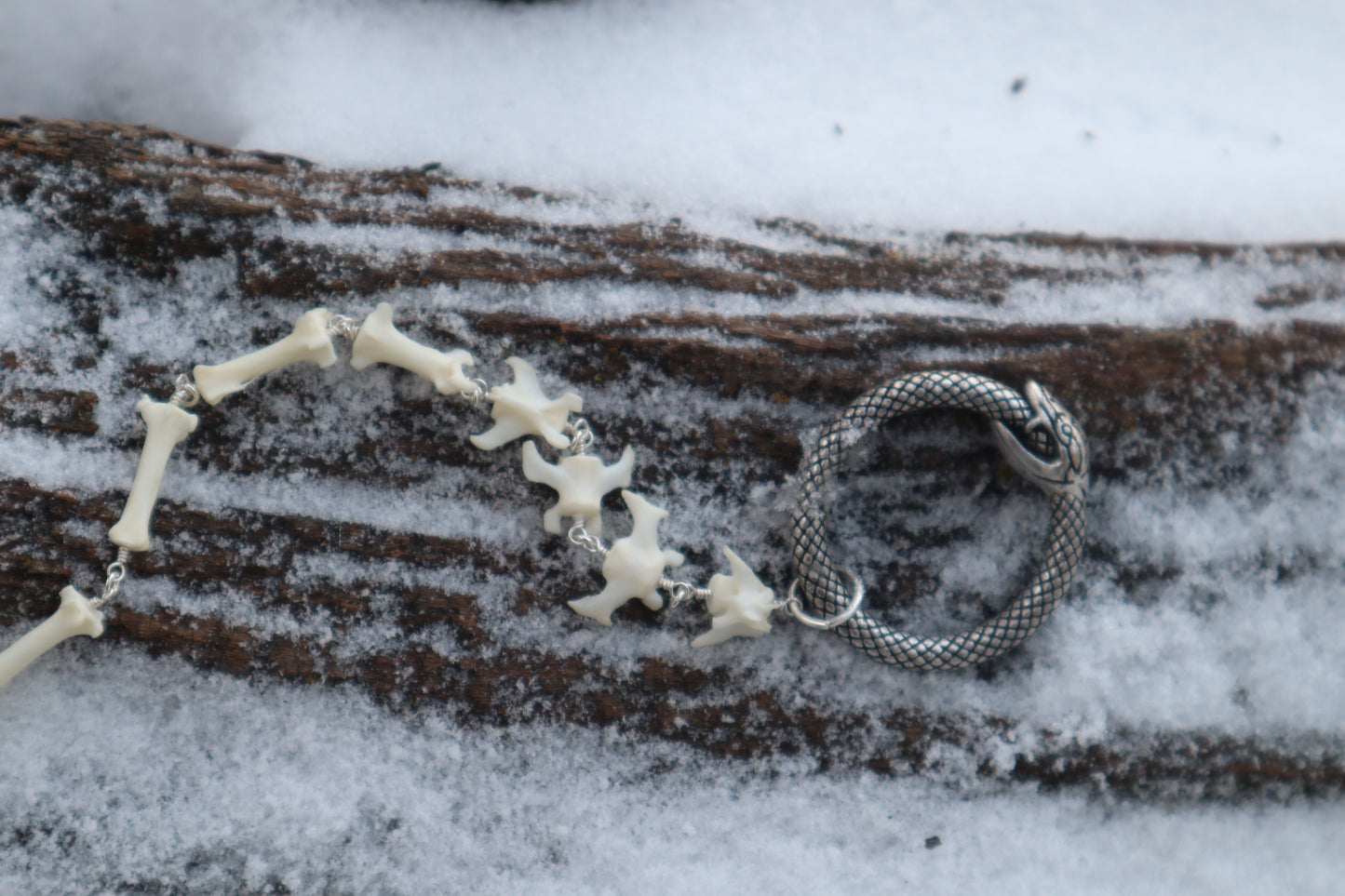 Fluid Pine Marten Tail Articulation with Ouroboros Ring