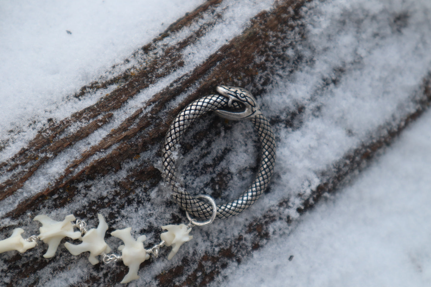Fluid Pine Marten Tail Articulation with Ouroboros Ring