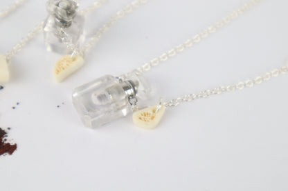 Gray Wolf Blood and Bone Quartz Necklace
