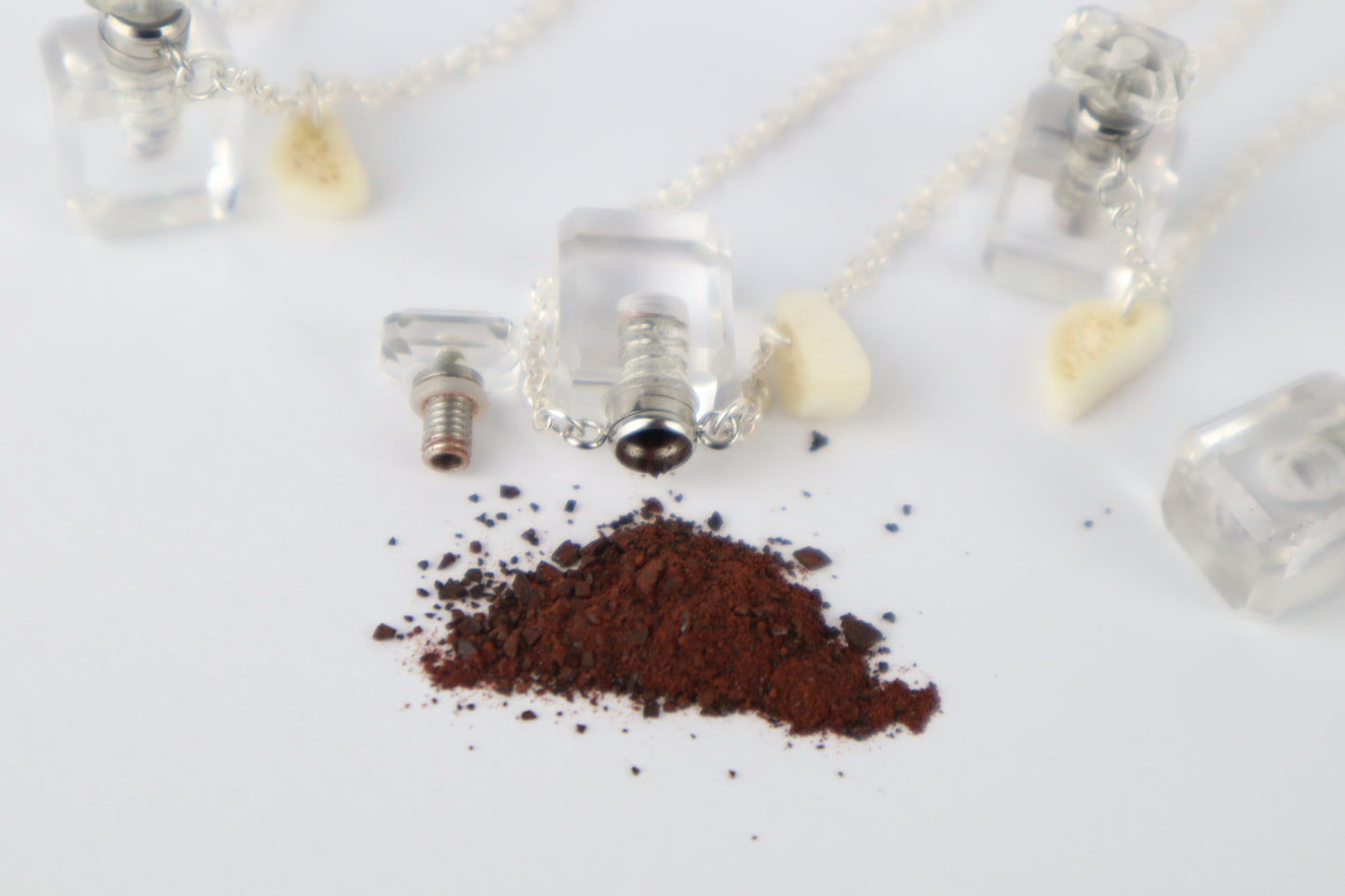 Gray Wolf Blood and Bone Quartz Necklace