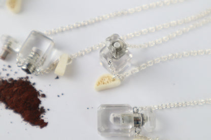 Gray Wolf Blood and Bone Quartz Necklace